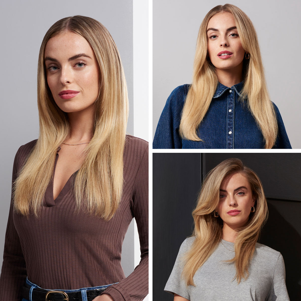 Modell mit Haar gestylt mit BaByliss Brosse Soufflante 4 en 1 Hydro-Fusion